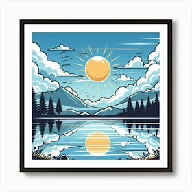 Sun Over The Lake Art Print