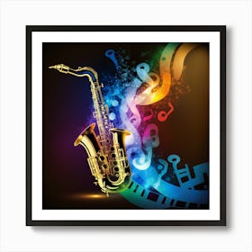 Saxophone Background Art Print