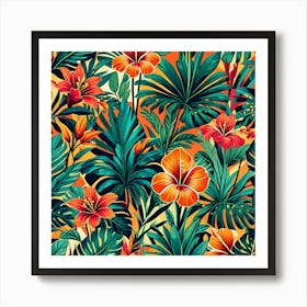 Tropical Seamless Pattern Art Print