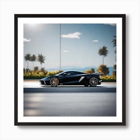 Black Lamborghini 1 Art Print