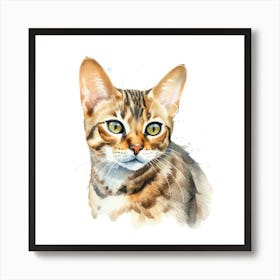 Bengal Glitter Cat Portrait 2 Art Print