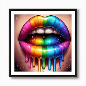 Rainbow Lips 1 Art Print