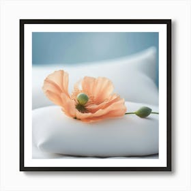 Poppy Flower On A Pillow 3 Art Print