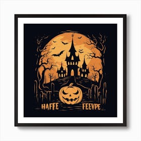 Halloween Castle Art Print