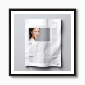 Mock Up Blank Newspaper Open Spread Broadsheet Tabloid Printable Customizable Template U (6) Art Print