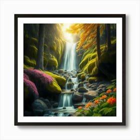 Waterfall In The Forest II Art Print