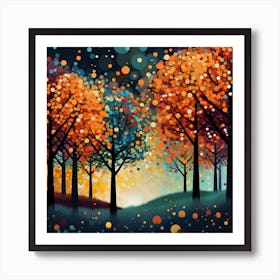 Autumn Trees In The Forest Art Print