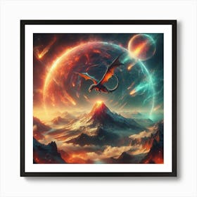 Dragon In Space Art Print