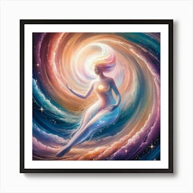 Leonardo Phoenix In A Swirling Ethereal Whirlwind Of Colors Th 1 Art Print