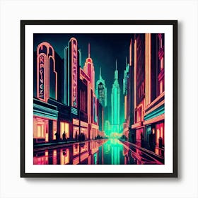 Neon City 1 Art Print