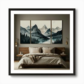 Mountain Landscape Painting Art Print