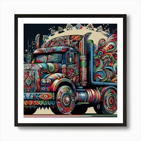 Truck Art Design With Vibrant Colors And Intricate Patterns (4) Art Print