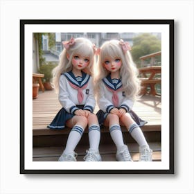 Two Sailor Dolls Art Print