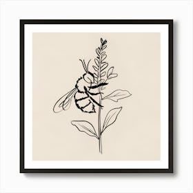 Bee Drawing Art Print