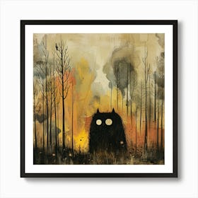 Owl In The Forest 2 Art Print