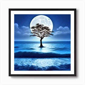 Full Moon Tree 16 Art Print