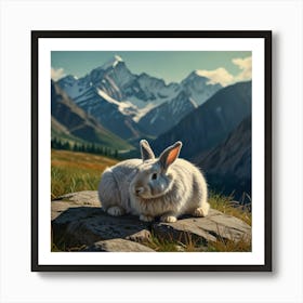 Rabbit In The Mountains 3 Art Print