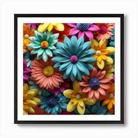 Colorful Flowers 22 Art Print