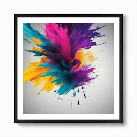 Abstract Colorful Paint Splash Art Print