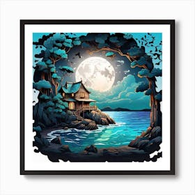 House On The Beach Art Print