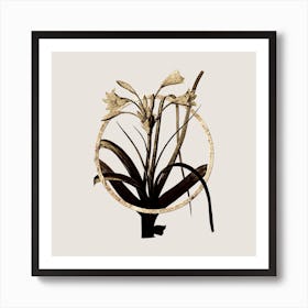 Gold Ring Malgas Lily Glitter Botanical Illustration Art Print
