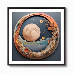 Moon And Stars Art Print