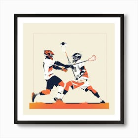 Two Lacrosse Players In Action 2 Art Print