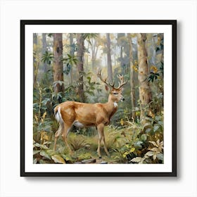 Deer on a hunt Art Print