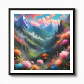 Landscape Painting  in Soft Pastels Art Print