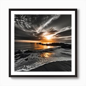 Sunset At The Beach 442 Art Print