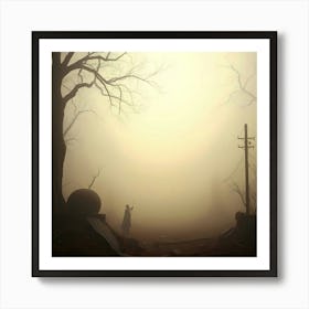 Foggy Day In The Forest Art Print