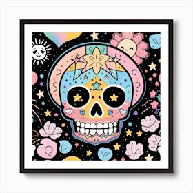 Day Of The Dead Skull 5 Art Print