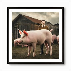 Pigs In The Barn Art Print
