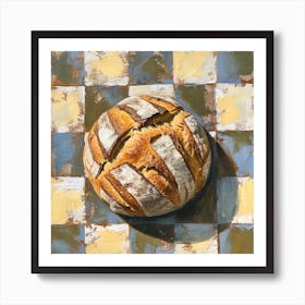 Rustic Bread Pastel Checkerboard 4 Art Print