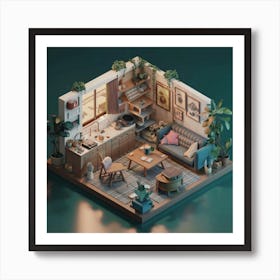 Isometric Art, house deream 3d Art Print