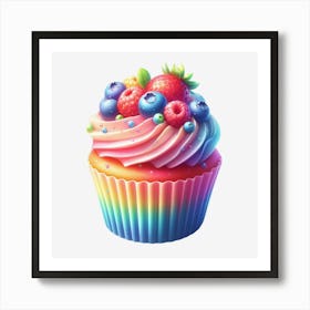 Rainbow Cupcake 2 Art Print