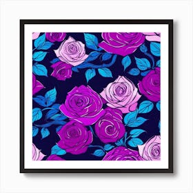 Purple Roses Art Print