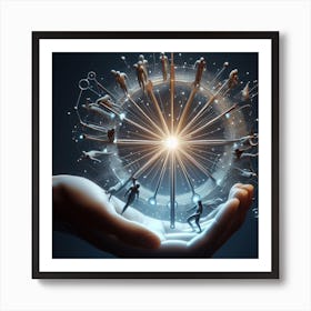 Human Hand Holding A Star Art Print