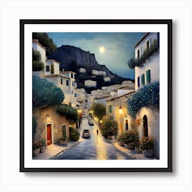 Cobblestone Street Art Print