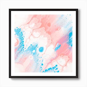 Pink And Blue Abstract Painting Art Print