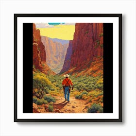 Cowboy In The Canyon Art Print