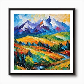 Mountain Landscape Painting 1 Art Print