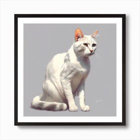 White Cat Art Print