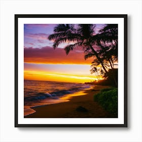 Sunset On The Beach 14 Art Print