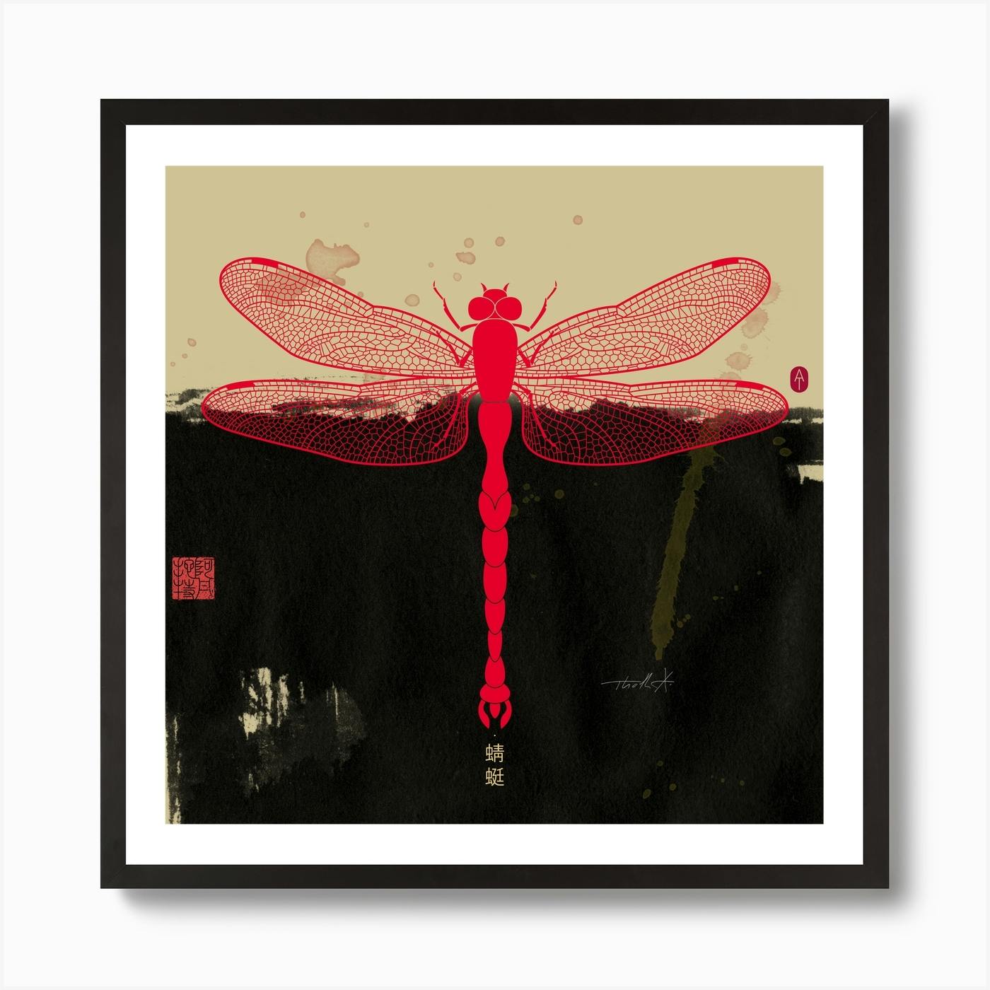 Dragonfly Watercolor illustrations Art Print Wall Art Poster Giclee Wall Decor