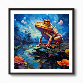 Frog In The Pond 1 Art Print