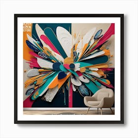 Unique, full-screen wall art with mesmerizing abstract shapes, vibrant colors, and bold brushstrokes.2 Art Print