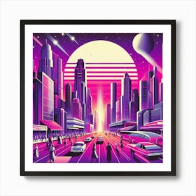 80s Cityscape Art Print