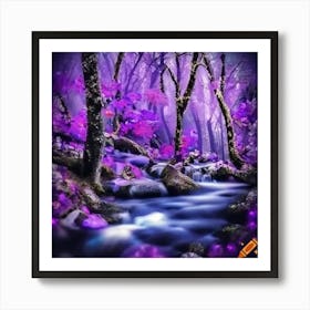 Craiyon 221205 Bejeweled World Dazzling Fantasy Forest With Stream And Wildlife In Dreamy Sparkling Art Print