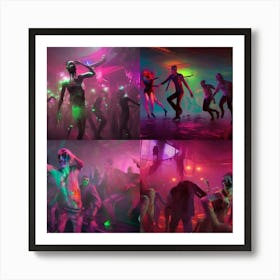 Zombie Raver Dancing On Night Club Dance Floor 2 Poster